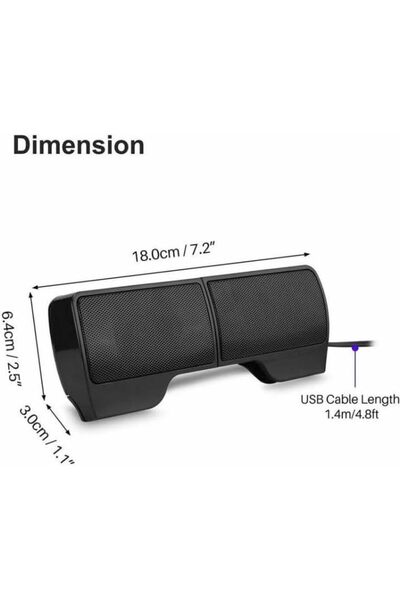Generic Mini Clip-On USB Stereo Speaker Soundbar for Notebook Laptop PC Desktop Tablet