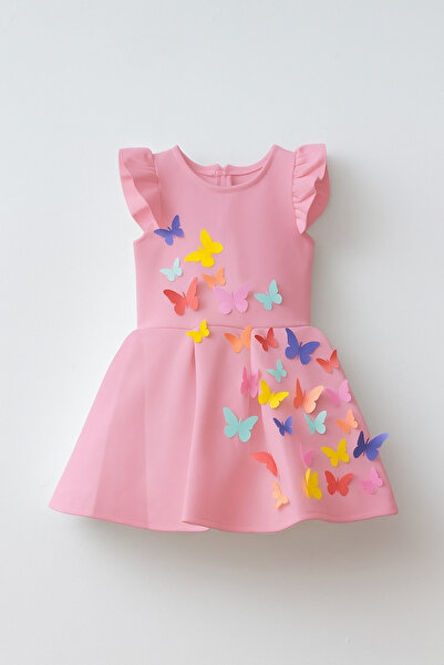 ayasofia kids Rochie roz pentru fete cu fluturi