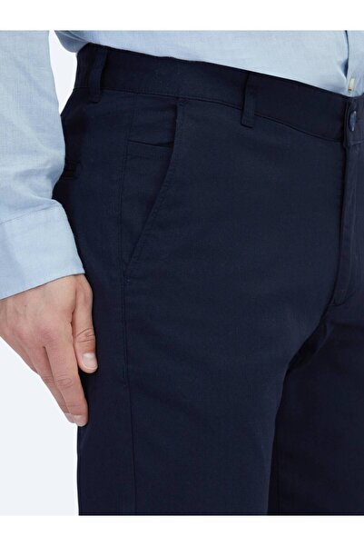 Kip Παντελόνι από βαμβακερό μείγμα καθημερινής εφαρμογής με υφή Navy Blue