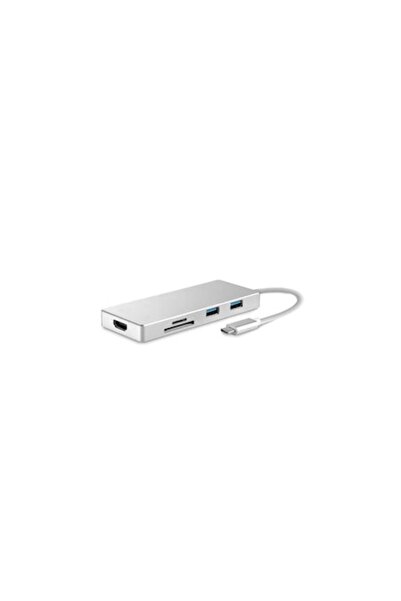 SOHO 4k HDMI Adapter with USB 3.1 Type-C Port, TF/SD Card Reader for MacBook, Silver