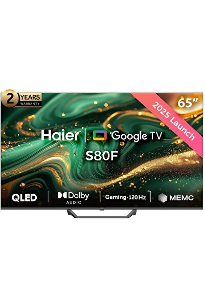 Haier تلفزيون جوجل الذكي 65 بوصة 4K QLED | الألعاب بسرعة 120 هرتز | دولبي أوديو | MEMC/VRR/ALLM | 2+32 جيجا رام/روم