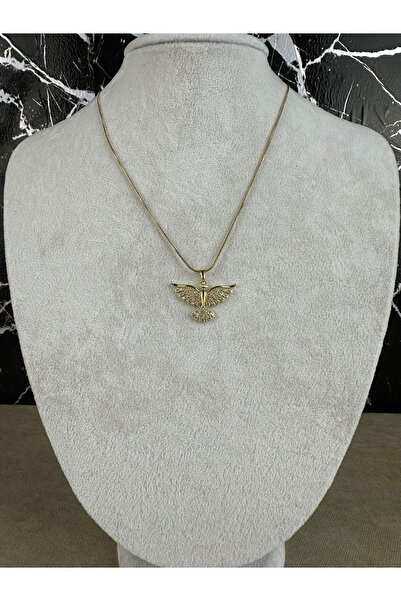 Mutenaura قلادة فولاذية ذهبية مع تمثال طائر العنقاء