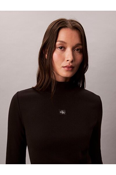 Calvin Klein Fitilli Logolu Pamuklu Slim Fit Balıkçı Yaka Kazak LV047D203GUB1...