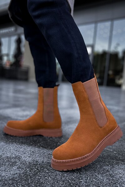 Deridün Yıldız Shoes Mn223 - Srt Alaska Suede Men's Boots Taba