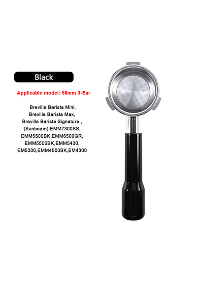 Choice1 حامل فلتر قهوة بدون قاع بثلاث آذان مقاس 58 مم - أسود لماكينة Sunbeam Mini Barista/Ba