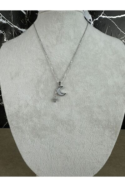 Mutenaura Ay Ve Yıldız Figürlü Çelik Kolye