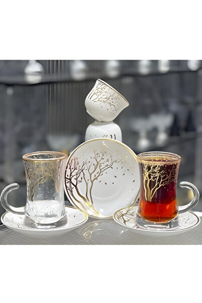 Generic طقم كاسات وبيالات 36 قطعة منقوش