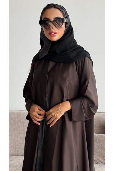 outline Abaya with a dress connected by a summer jacquard fabric overlap