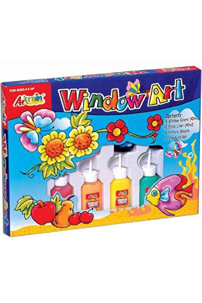 Artrain مجموعة ملصقات النوافذ الكل في واحد - طلاء ملون