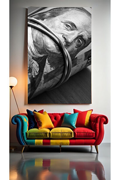 özkacar BENJAMİN FRANKLİN MONEY Tablou pe pânză pentru decorarea casei, peret...