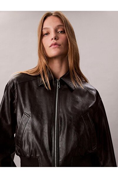 Calvin Klein A-Cropped Crinkle Faux Leather B