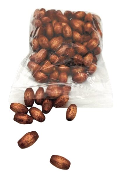 angel çanta aksesuar إكسسوار حقيبة أنجل 8 ملم خرز خشبي بيضاوي اللون تان 50 جرام