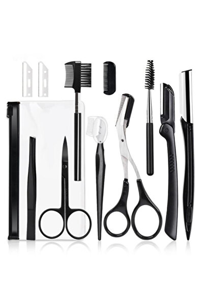 Choice1 11 in 1 3-11PCS Eyebrow Trimmer Set Scissors Tweezers Eyebrow Razor Scraping Eyebrow Comb Razor Eyeb