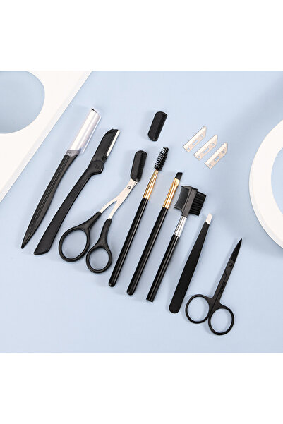 Choice3 12 pcs 2-17 PCS Eyebrow Trimmer Set Eyebrow Razor Scraping Eyebrow Comb Razor Eyebrow Clip Scissors