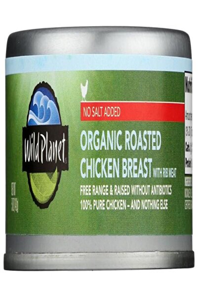 Wild Planet صدور دجاج مشوية عضوية، 5 أونصة، عبوة من 4 قطع - بدون ملح، غير معد...