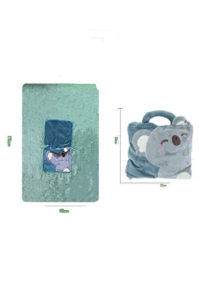 rexa Multi-Functional Office Foldable Soft Plush Animal Pillow Blanket Bag