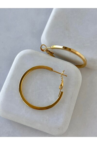 STAİNLES Zamansız Altın Halka Küpe