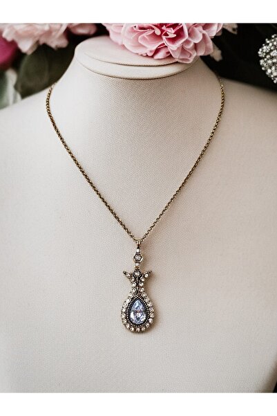 FAYRA ACCESSORIES Zirkon Taşlı Lale Figürlü Kolye