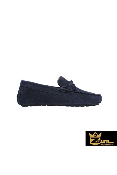Zaim Kundura Men's Navy Blue Genuine Suede Shoes 342890901-1