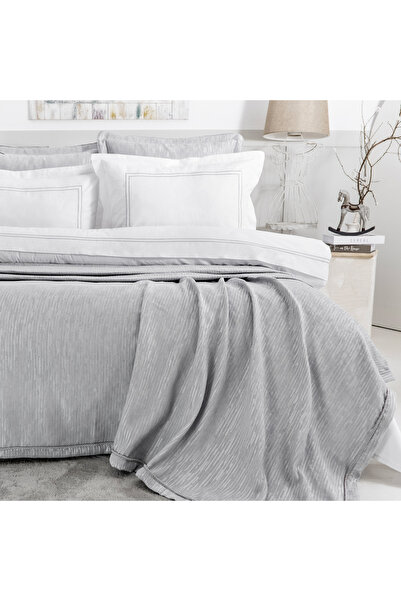Schafer Home Pavia Chenille Bedspread Duvet Cover Set 7 Pieces-Grey