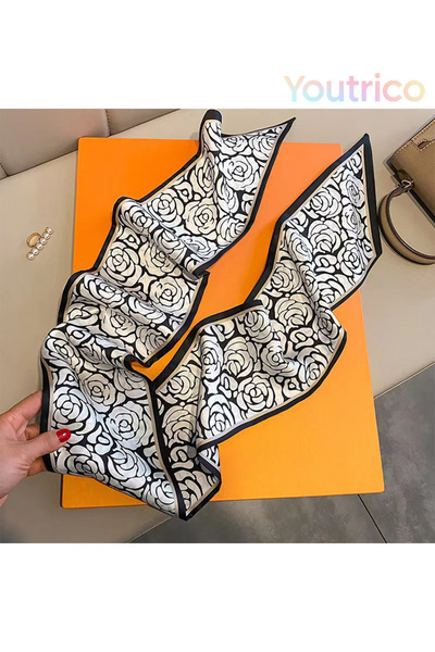 Youtrico وشاح حريري منقوش، عصابة رأس ورقبة مزدوجة الجوانب، أجواء الخريف والشتاء