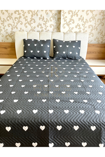 REYS Pinterest Kalpli Çift Taraflı Çift Kişilik Çok Amaçlı Yatak Örtüsü Takımı Pike 200x220