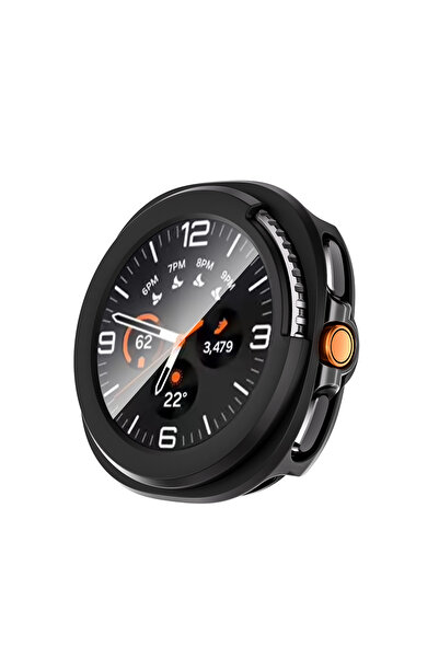 HTstore Galaxy Uyumlu Watch 8 Classic 46mm Sert PC Kasa ve Ekran Koruyucu Zor...