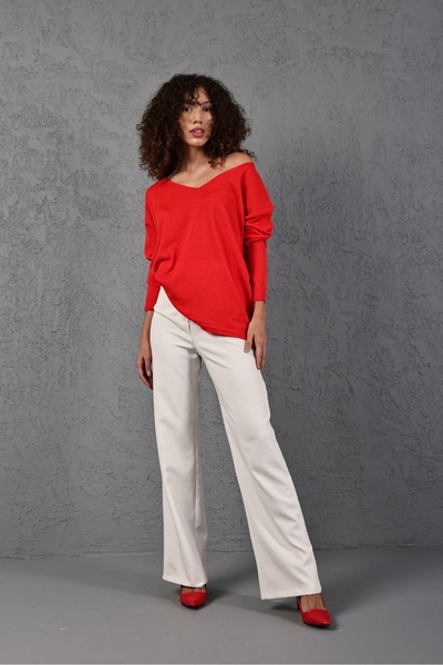 Su Moda Women's Thin Sweater Basic V-Neck Long Sleeve Comfortable Fit