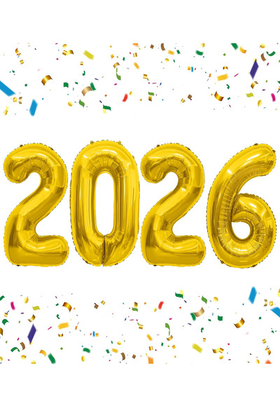Parti dolabı 2026 New Year Balloon 100 cm Gold Large Size Foil Number Balloon Set New Year Decorative Ornaments