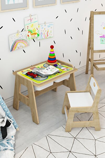 Jest Dekor Konsept Lesson Montessori Ahşap Aktivite Masa Sandalye Takımı
