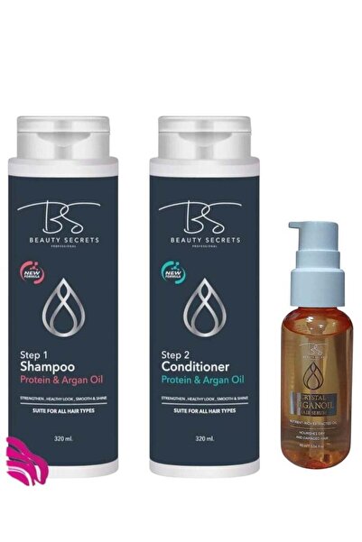 beauty secrets مجموعة العناية بالشعر من بيوتي سيكريت (شامبو + بلسم + سيروم) ب...