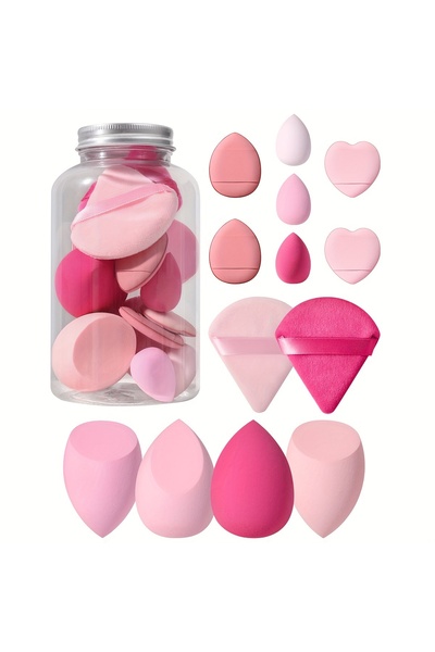 Choice1 مجموعة أدوات مكياج الوجه 01 مع منظم، بيض تجميل كبير، نفخات مروحة، بيض تجميل صغير، نفخات إبهام متوسطة الحجم