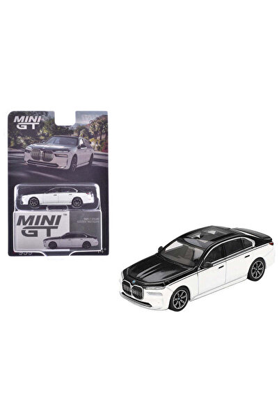 mini gt 1:64 Bmw I7 Edrive50 Aventurin White Black Sapphire Diecast Model Car Blister Pack