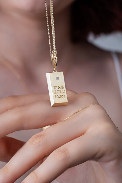 Kolyecik 14 Ayar Altın Külçe Kolye