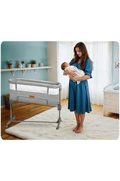 NUKIDO Baby cot, removable material, foldable, 4 wheels with brakes, maximum load 9 kg, side entry...