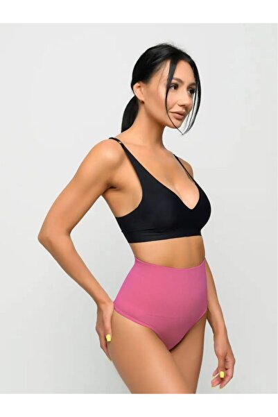 MİSTİRİK Montela Model High Waist String Slip Belly Concealing Model Dusty Rose Color