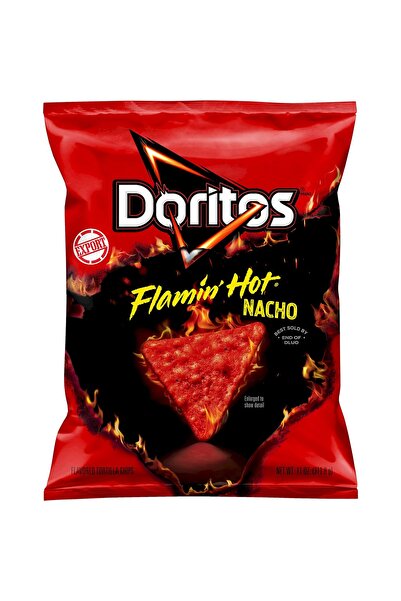 DORİTOS Flaming Hot Nacho Tortilla Chips, 11OZ(312g)-Export x4