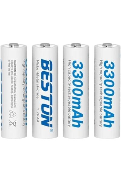 Beston بطاريات AA قابلة لإعادة الشحن بسعة 3300 مللي أمبير في الساعة - عبوة من...