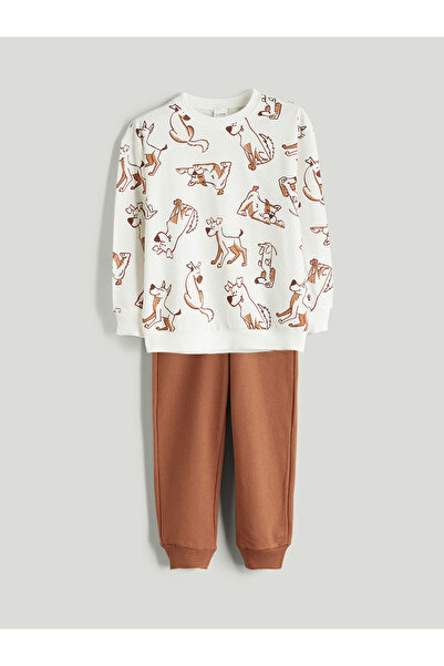 LC Waikiki New Season Scooby-Doo Printed Boys' Sweatshirt and Sweatpants 2-Piece Set