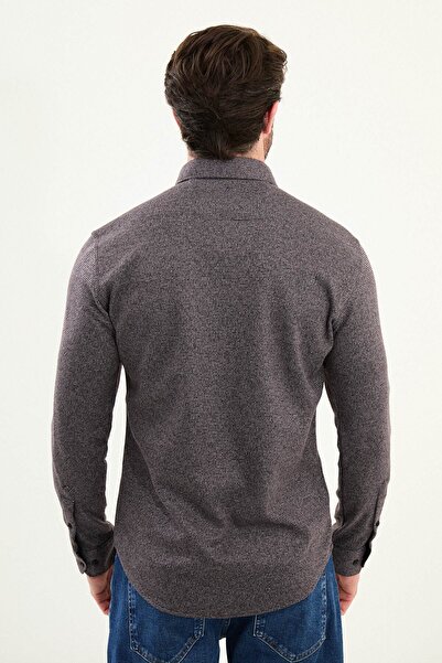 Mcr Cămașă pentru bărbați în carouri slim fit maro-gri - 27094.25K