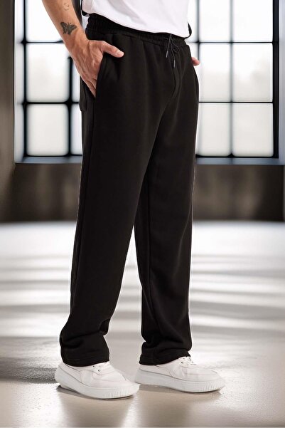 Valiberta Ανδρικό παντελόνι αθλητικό παντελόνι Mendes Baggy Fit Diagonal 3 Thread Fabric - Μαύρο