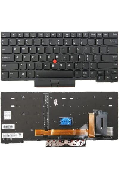 Generic لوحة مفاتيح بإضاءة خلفية أمريكية لجهاز Lenovo ThinkPad E480 L480 L380 Yoga T480s