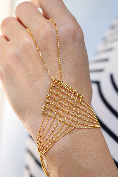 Yenigün Kuyumculuk 14 Ayar Altın Dorika Top Detaylı Kafes Örgülü Şahmeran