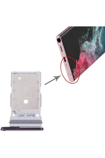 Generic For Samsung Galaxy S22 Ultra 5G SM-S908B Original SIM Card Tray + SIM Card Tray - Purple