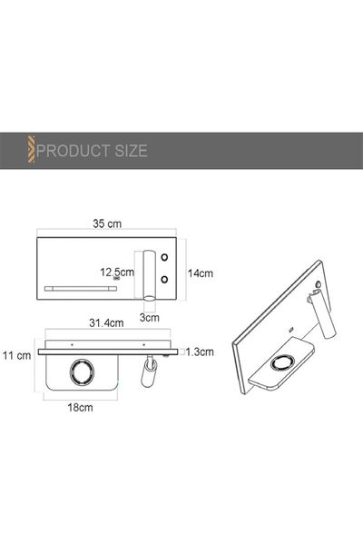 Generic Wireless Wall Lamp USB 5V Charger Wall Lights Hotel Headboard Reading Lighting Spot Luminaire Lamp (