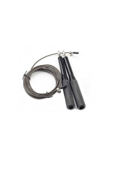SOHO Adjustable Length Jump Rope with Metal Handles, Black