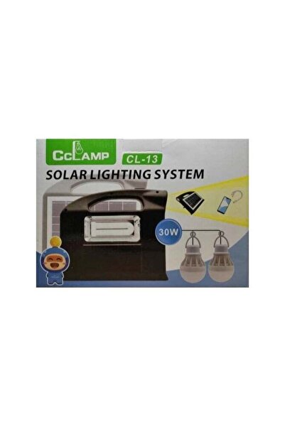 Generic Solar Power System with a Flashlight, 2 Bulbs and a Mobile Charger Ou...