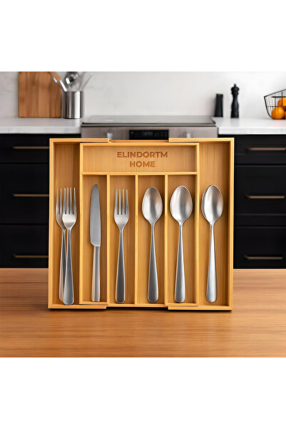 Elindor ® Επεκτάσιμος οργανωτής από μπαμπού, για την αποθήκευση μαχαιροπήρουν...