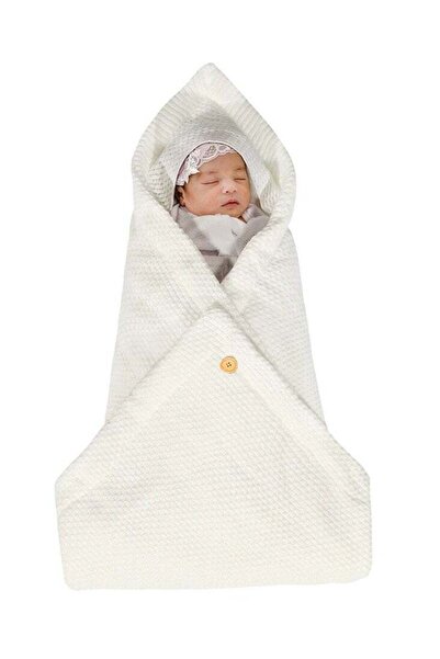 Generic Baby Swaddle Blanket, Soft Knit Sleeping Bag Receiving Blanket Stroller Swaddle Hooded Thick Warm