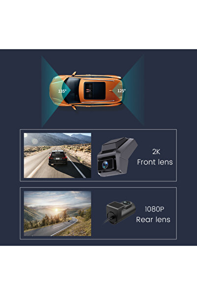 OEM Dual Front and Rear Car Camera, 2K, P87, 4G Connection, SIM Card, App Control, G-sensor